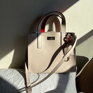 Cross body Kate Spade, Cream/Light pink exterior, red interior
